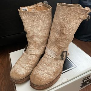 Frye distressed engineer boots